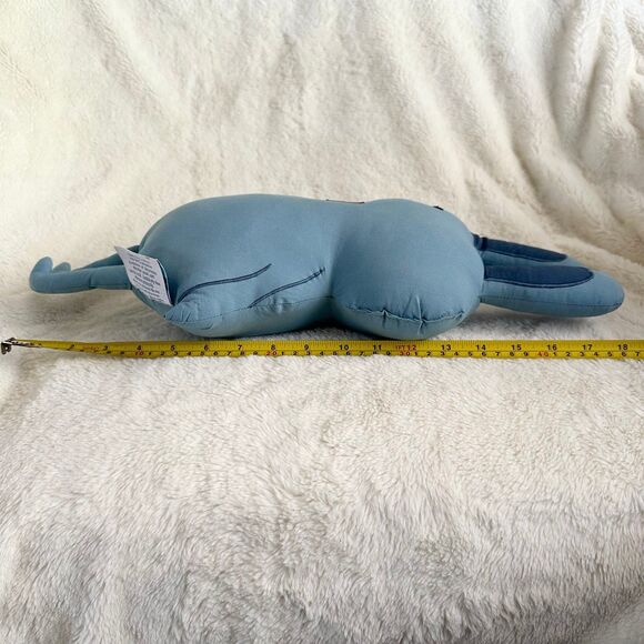 The Land of Nod Blue Bunny Bowtie Pillow 18” Easter Rabbit Plush Nursery Decor - Picture 5 of 5